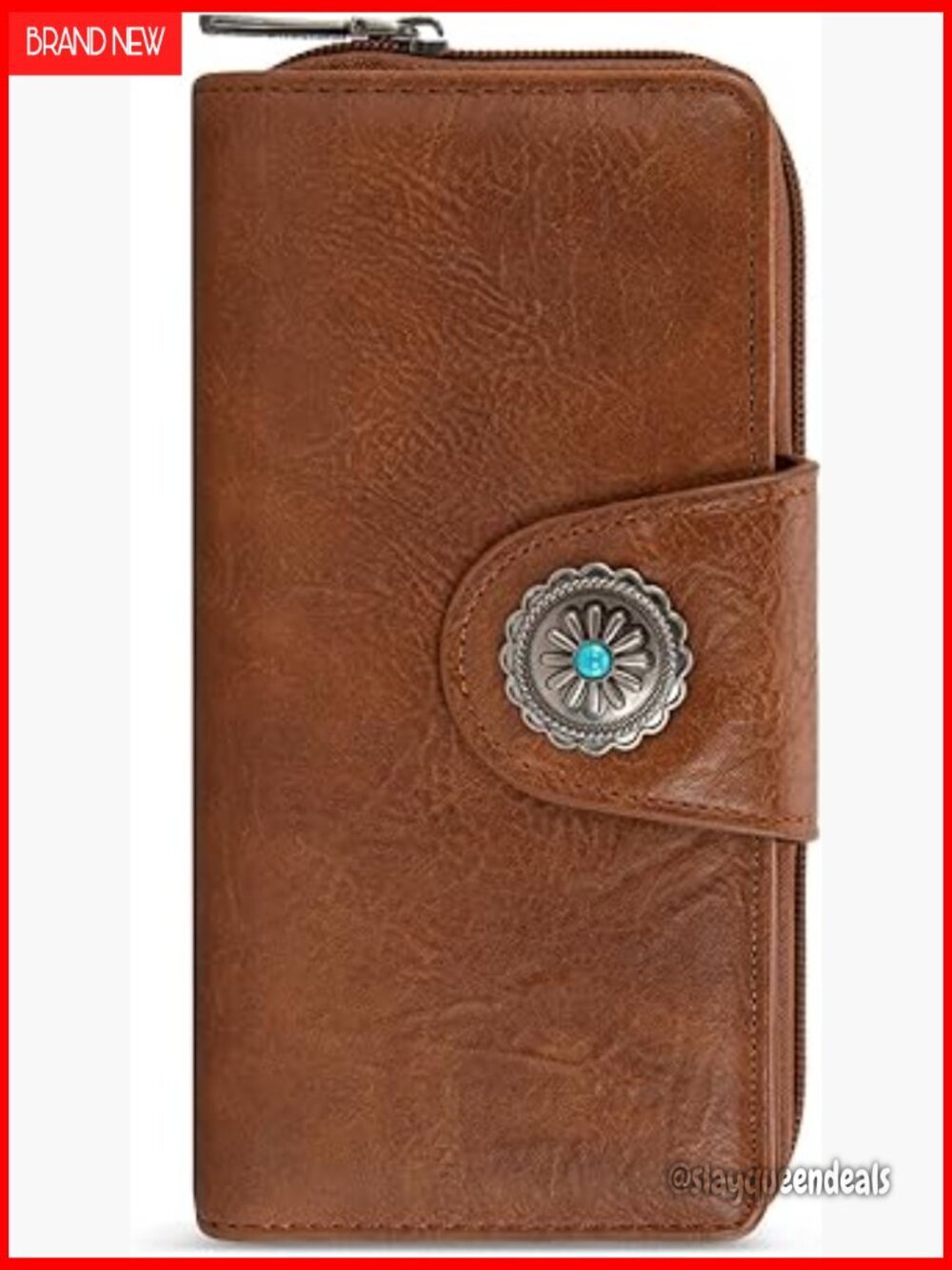 Large Capacity RFID Blocking Wallet with ID Window and Zippered Pockets